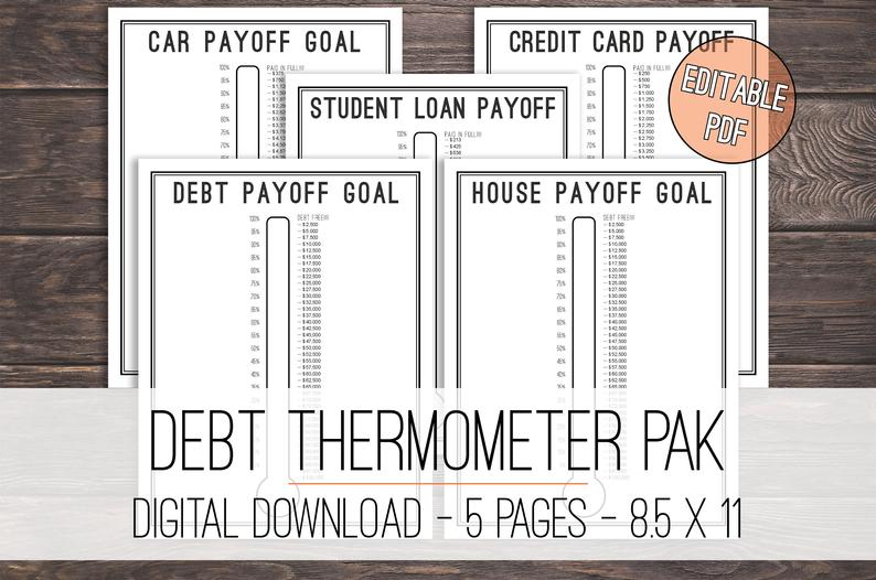 Use a debt thermometer to keep track of your progress