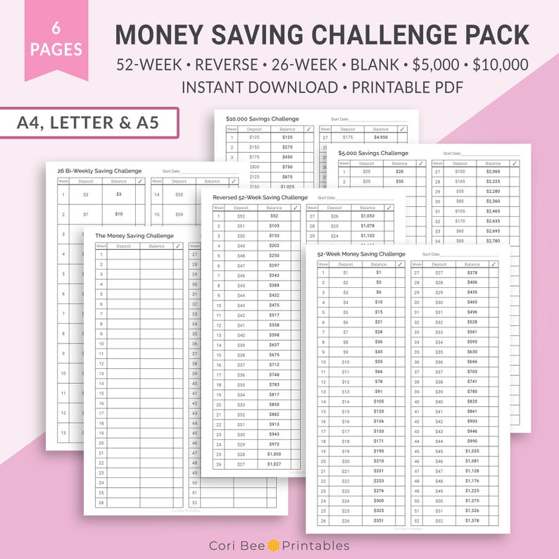Money Savings Challenge pack