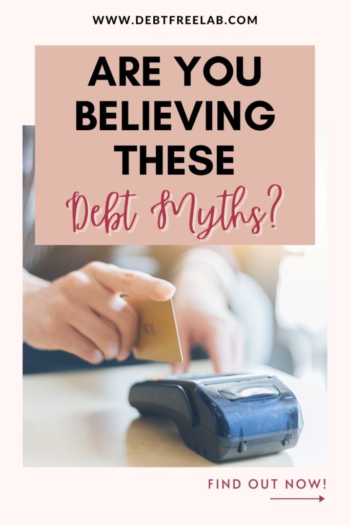 5 Destructive Debt Myths Finally Shattered | Paying off debt is not an easy feat. It can sometimes take years, and a lot of sweat and tears. However, many times we prolong the process by misconceptions we hold as truth in our minds. Here's five commonly held myths that may delay or stump any debt pay off endeavor. Click through to find out if you're believing any of these. #debtpayoff #debt #personalfinance #mindset #financialfreedom