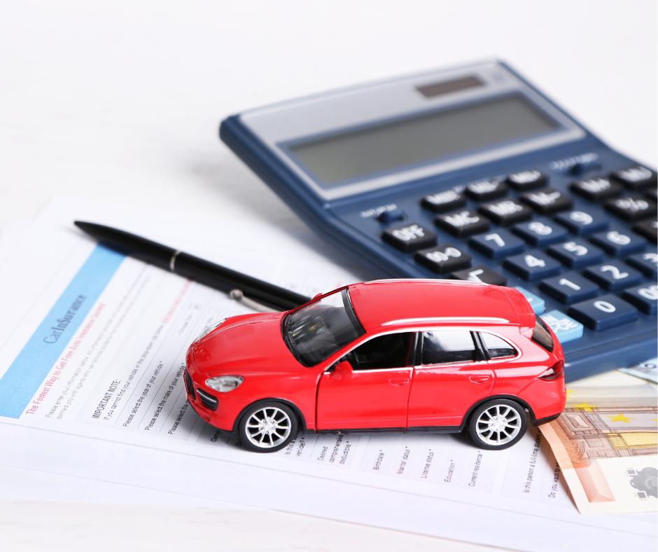 Save on car insurance premiums. Toy car on a car insurance contract.